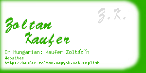 zoltan kaufer business card